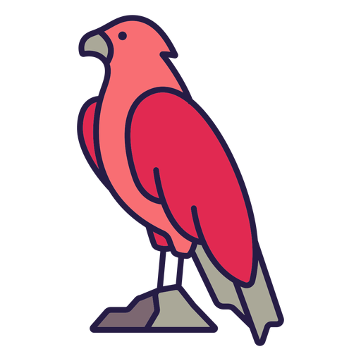 Pájaro rojo plano Diseño PNG