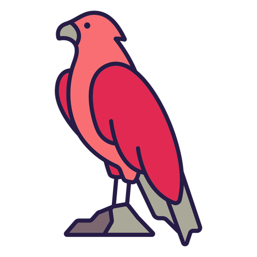 Red bird flat PNG Design