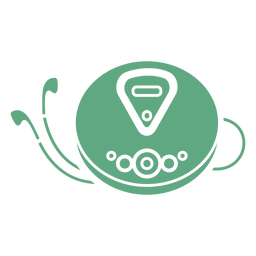 Discman retro plano verde Diseño PNG