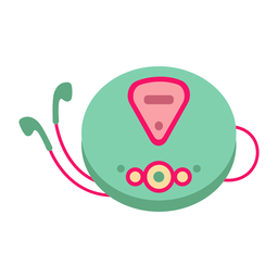 Pegatina plana discman retro Diseño PNG