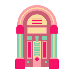 Retro Jukebox flacher Aufkleber PNG-Design