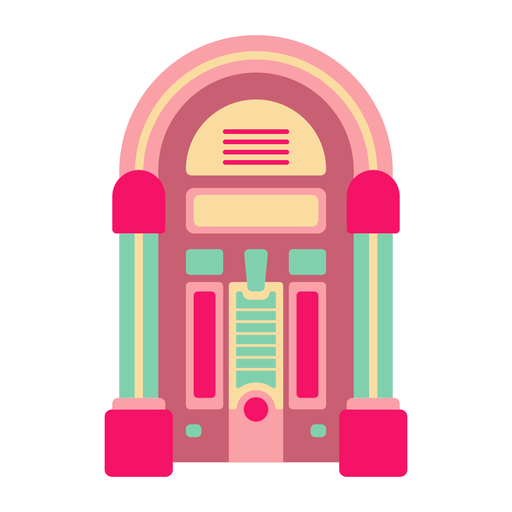  Retro  jukebox flat sticker  Transparent PNG  SVG vector file