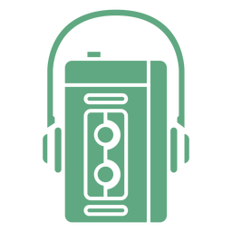 Reproductor de cassette retro plano verde Diseño PNG