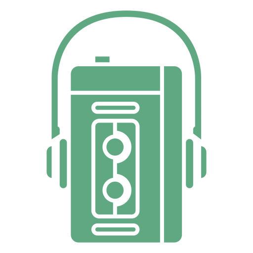 Retro cassete player verde plano Desenho PNG