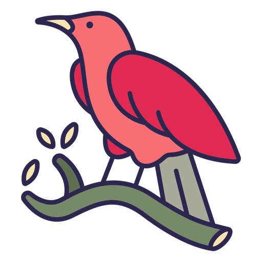Scarlet tanager bird flat PNG Design