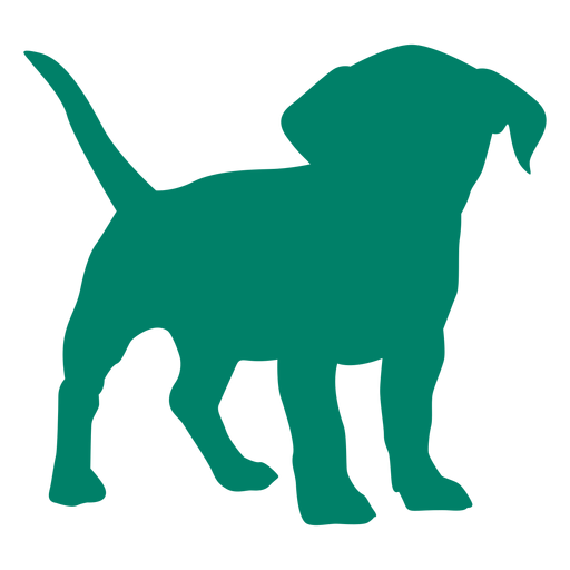 Silhouette standing puppy PNG Design