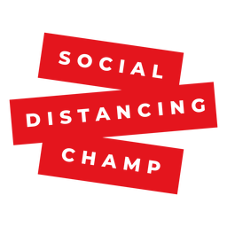 Emblema de campeão de distanciamento social Desenho PNG