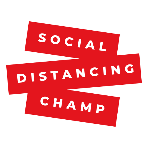 Insignia de campeón de distanciamiento social Diseño PNG
