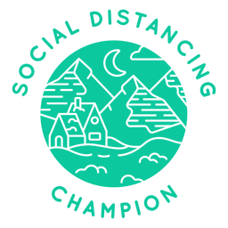 Social distancing champion badge PNG Design
