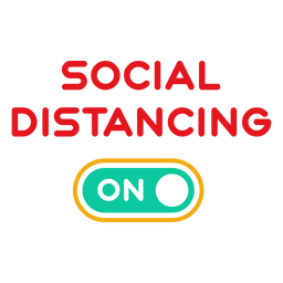 Distanciamiento social en placa Diseño PNG