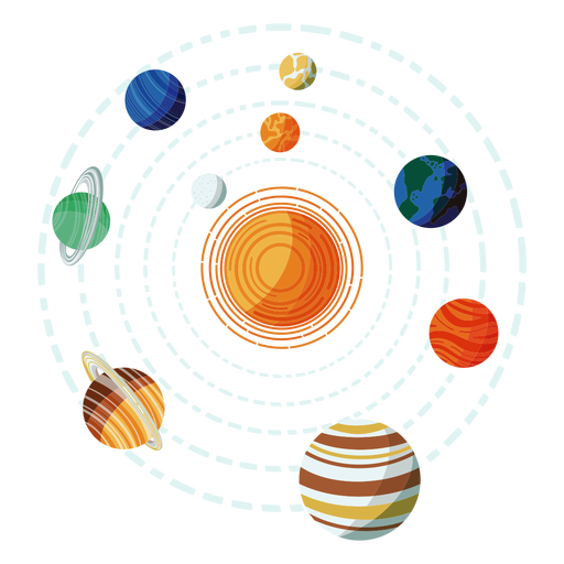 Ilustração do sistema solar Desenho PNG