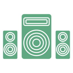 Speakers flat green PNG Design