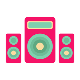 Altavoz pegatina plana Diseño PNG