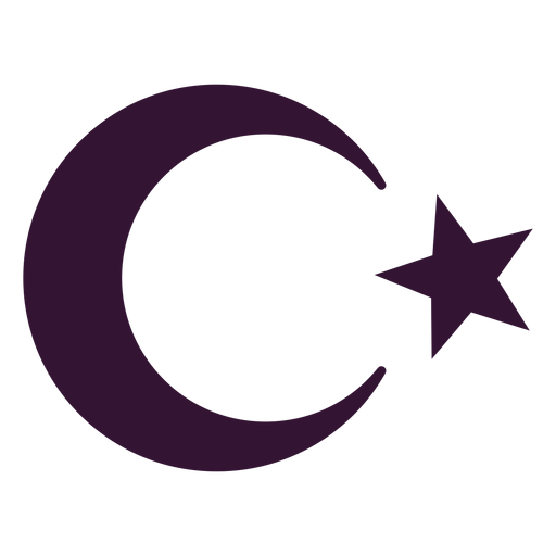 Star and crescent black PNG Design