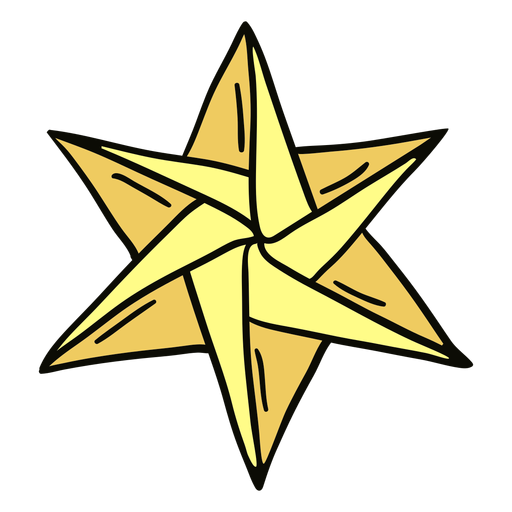 Ilustración de origami estrella Diseño PNG