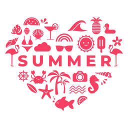 Summer season heart PNG Design