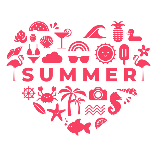 Sommersaison Herz PNG-Design