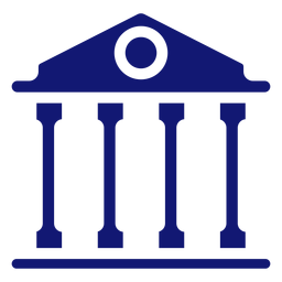 Ícone de prédio da universidade azul Desenho PNG