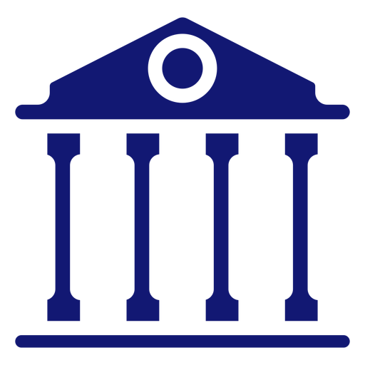 Edificio universitario icono azul Diseño PNG