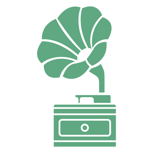 Vintage phonograph flat green PNG Design