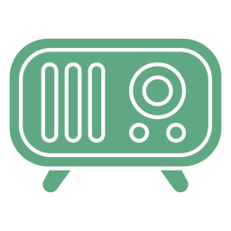 Rádio vintage verde plano Desenho PNG