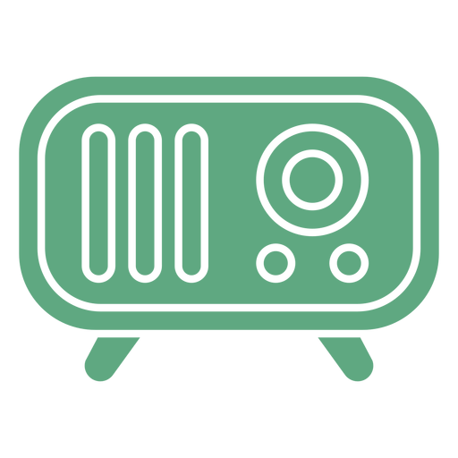 Radio vintage plana verde Diseño PNG