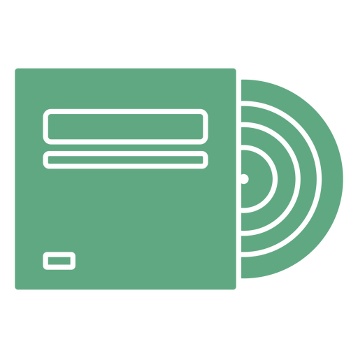 Schallplatte flach grün PNG-Design