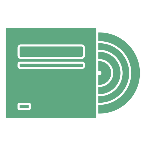 Vinyl record flat green - Transparent PNG & SVG vector file