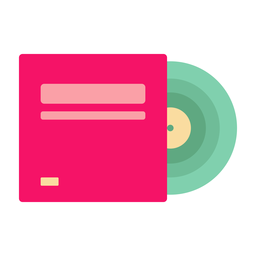 Vinyl record flat sticker PNG Design