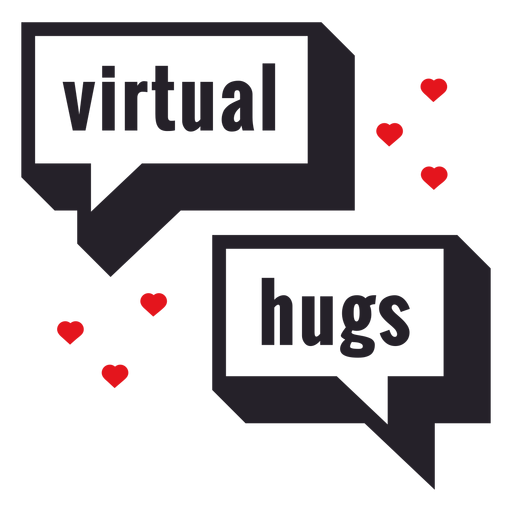 Virtual hugs badge PNG Design