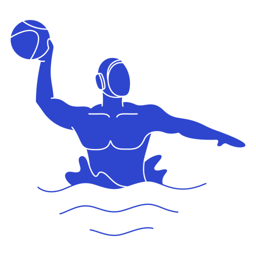 Jugador de waterpolo masculino azul Diseño PNG