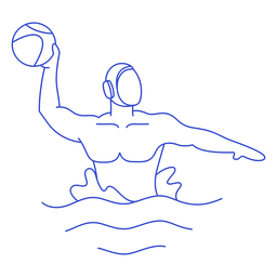 Waterpolo male player stroke PNG Design