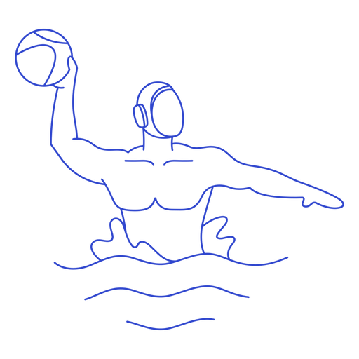 Schlaganfall des männlichen Wasserballspielers PNG-Design