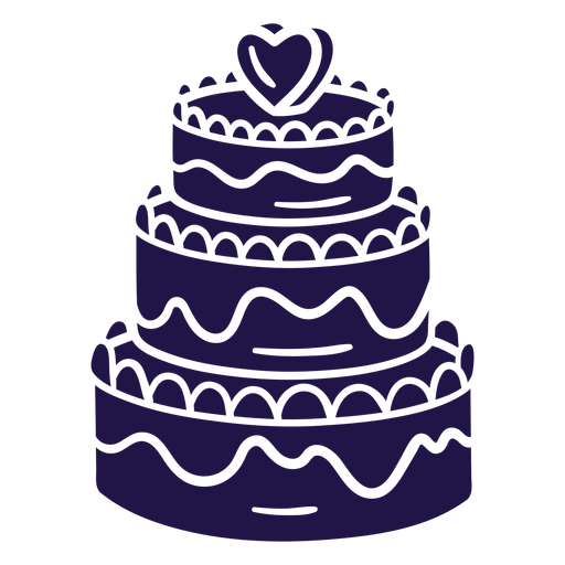 Wedding cake blue PNG Design