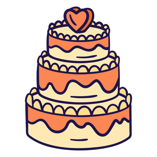 Ilustración de pastel de boda Diseño PNG