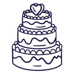 Hochzeitstorte Schlaganfallkuchen PNG-Design