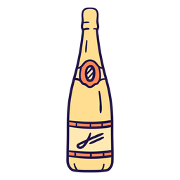 Champaña de boda plana Diseño PNG