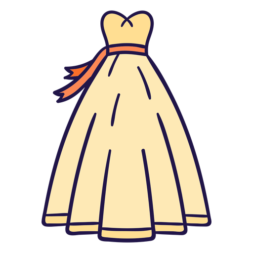 Hochzeitskleid flach PNG-Design