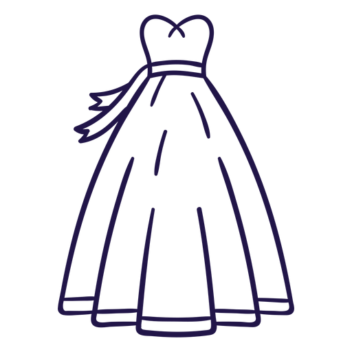 Hochzeitskleid Strichkleid PNG-Design