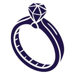 Wedding ring blue PNG Design