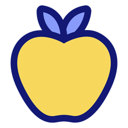 Icono de manzana amarilla Diseño PNG
