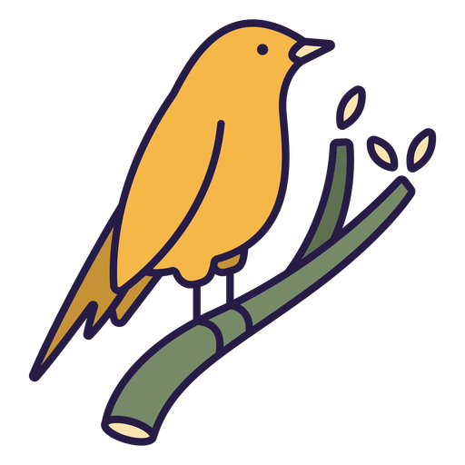 Yellow warbler bird flat PNG Design
