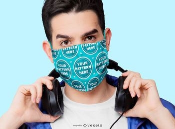 Man with face mask mockup