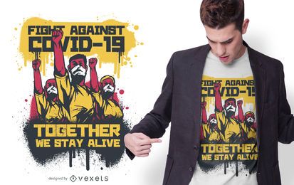 Fight Against COVID-19 T-shirt Design Fight Against COVID-19 T-shirt Design