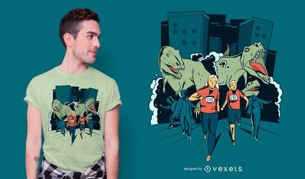 Design de camisetas T-rex Race