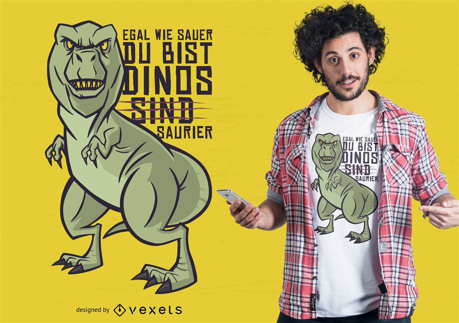 Dinosaurier Deutscher Witz T-Shirt Design