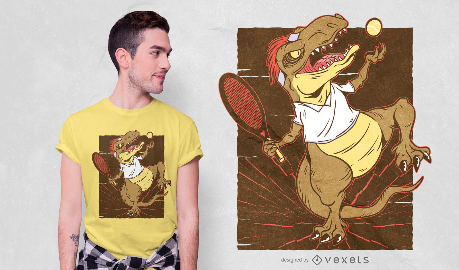 T-Rex Tennis T-Shirt Design