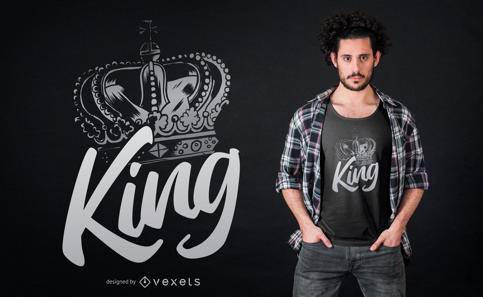 Diseño de camiseta King Crown