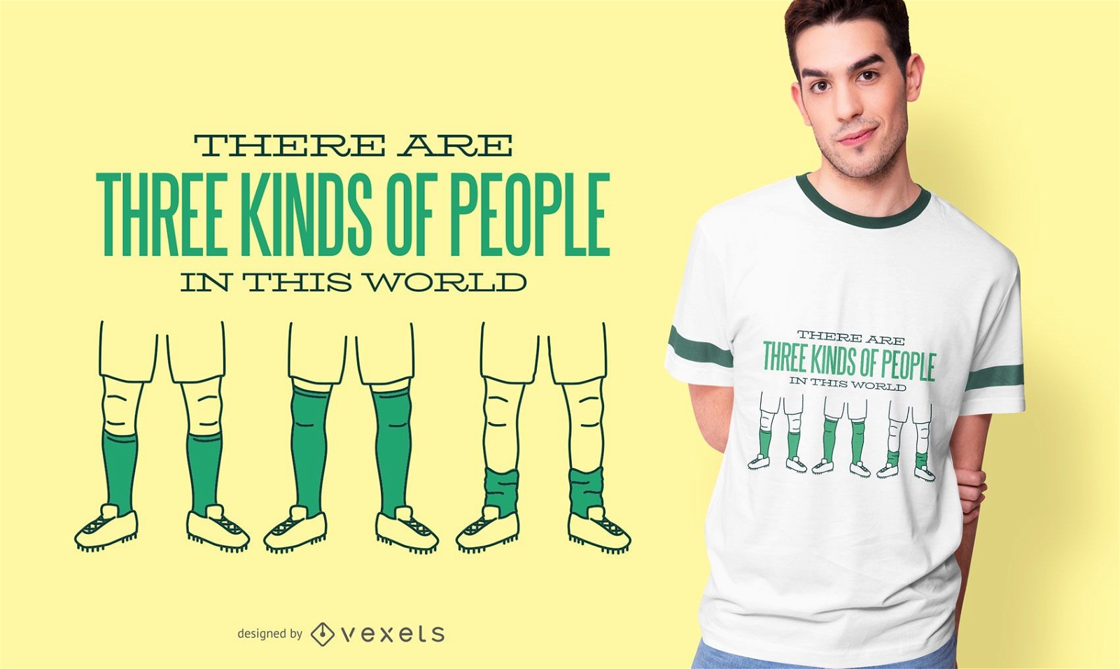 Design de camiseta com citações de meias de futebol