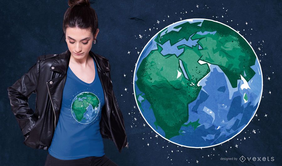 Design de t-shirt de ilustração de terra Design de t-shirt de ilustração de terra